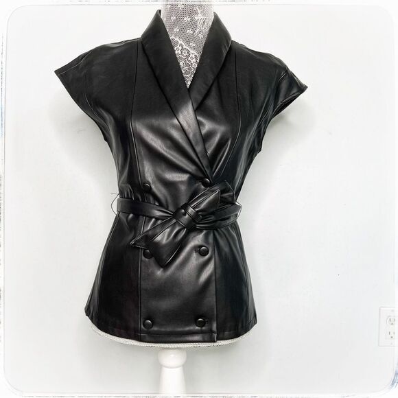 Jason wu faux leather vest/top. NWT - Picture 1 of 6